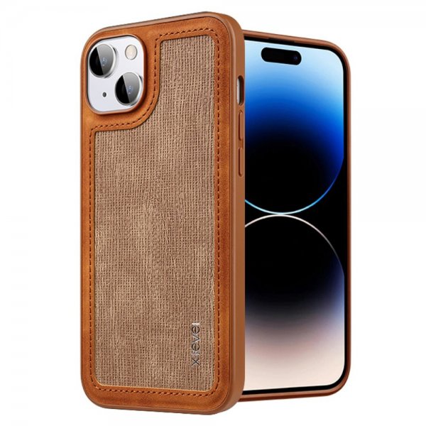 X-Level iPhone 15 Skal Skarvad Brun