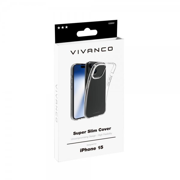 Vivanco iPhone 15 Skal Slim TPU Transparent