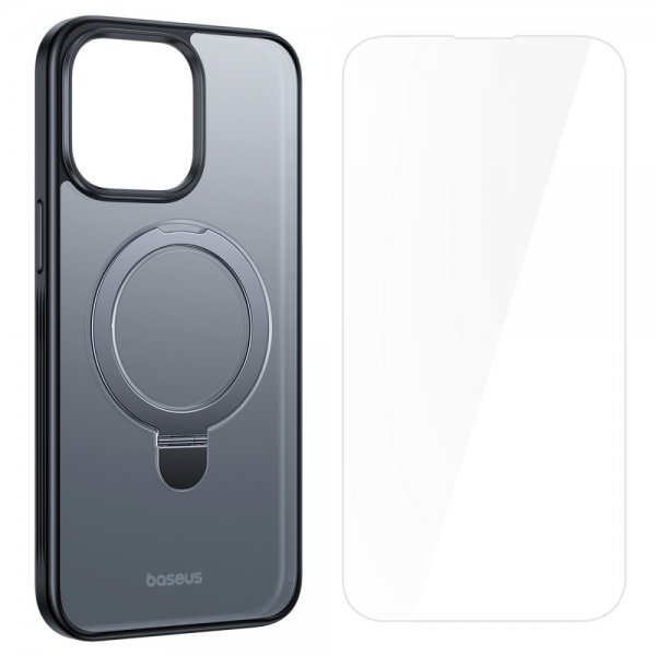 Baseus iPhone 15 Skal Smart Ring Series MagSafe Svart