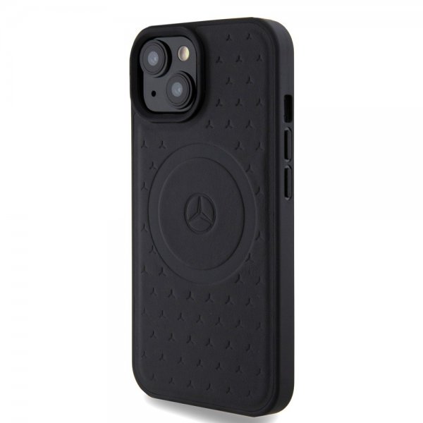 Mercedes Benz iPhone 15 Skal Star Pattern MagSafe Svart