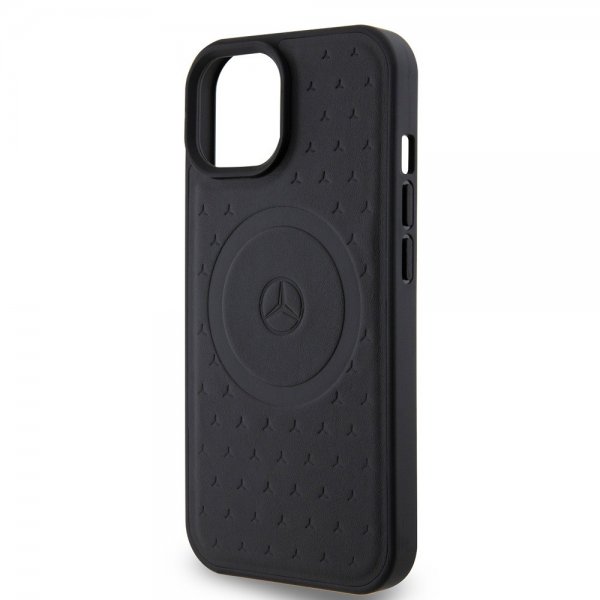 Mercedes Benz iPhone 15 Skal Star Pattern MagSafe Svart