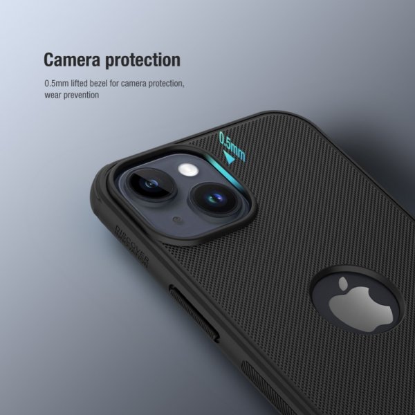 Nillkin iPhone 15 Skal Super Frosted Shield Pro Logo Hole Blå