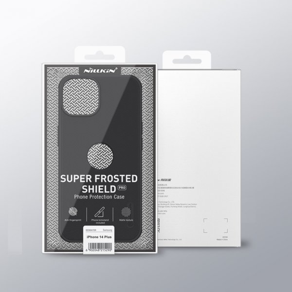 Nillkin iPhone 15 Skal Super Frosted Shield Pro Logo Hole Svart