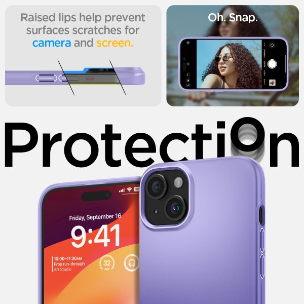 Spigen iPhone 15 Skal Thin Fit Iris Purple