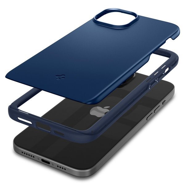 Spigen iPhone 15 Skal Thin Fit Navy Blue