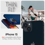 Spigen iPhone 15 Skal Thin Fit Navy Blue