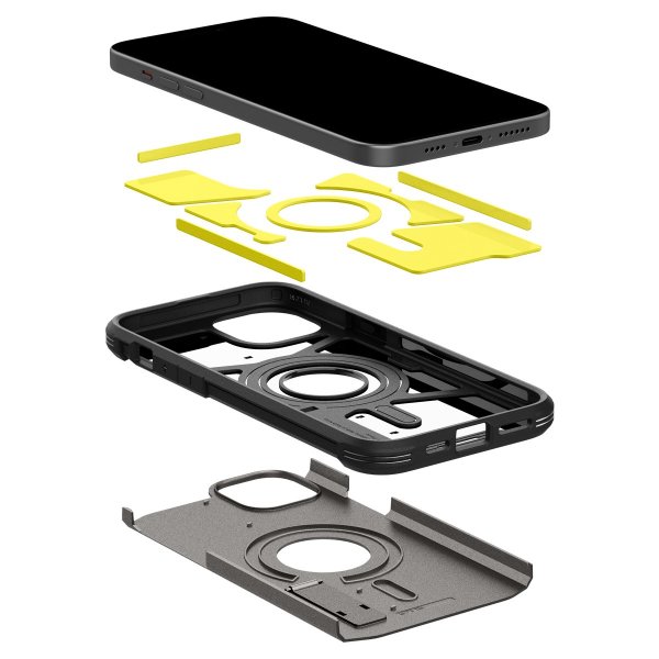 Spigen iPhone 15 Skal Tough Armor MagFit Gunmetal
