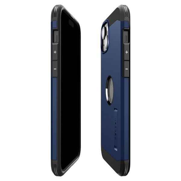 Spigen iPhone 15 Skal Tough Armor MagFit Navy Blue