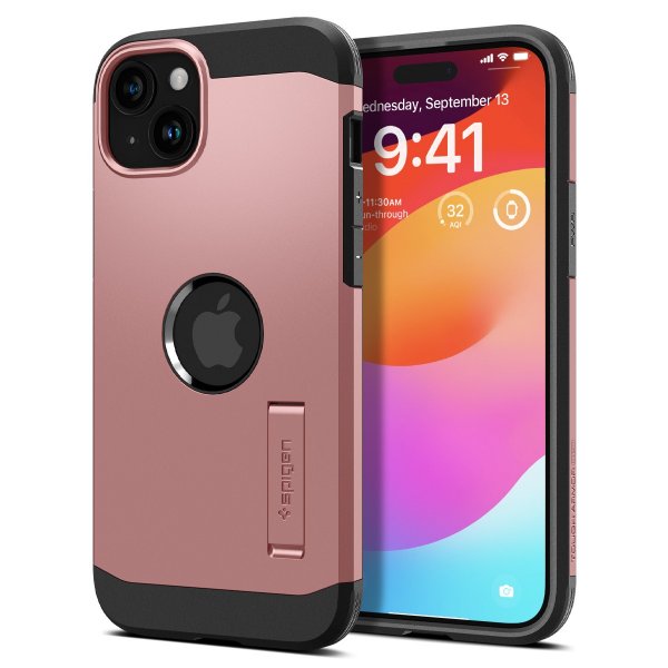 Spigen iPhone 15 Skal Tough Armor MagFit Rose Gold