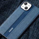 X-Level iPhone 15 Skal Tygtextur Blå