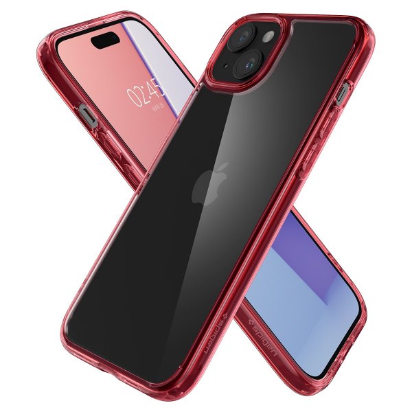 Spigen iPhone 15 Skal Ultra Hybrid Red Crystal