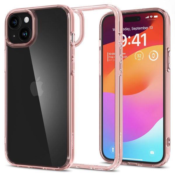 Spigen iPhone 15 Skal Ultra Hybrid Rose Crystal