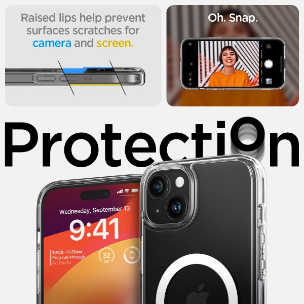 Spigen iPhone 15 Skal Ultra Hybrid S MagFit Crystal Clear