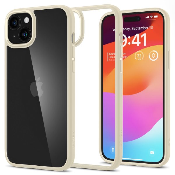 Spigen iPhone 15 Skal Ultra Hybrid Mute Beige