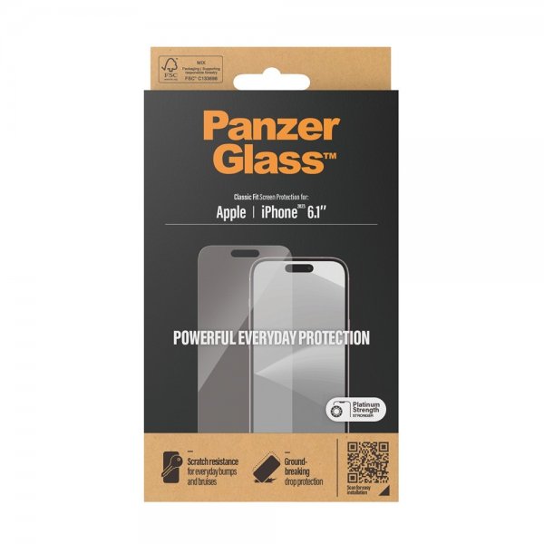 PanzerGlass iPhone 15 Skärmskydd Classic Fit