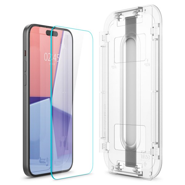 Spigen iPhone 15/iPhone 16 Skärmskydd GLAS.tR EZ Fit 2-pack