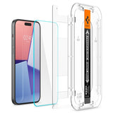 Spigen iPhone 15/iPhone 16 Skärmskydd GLAS.tR EZ Fit 2-pack