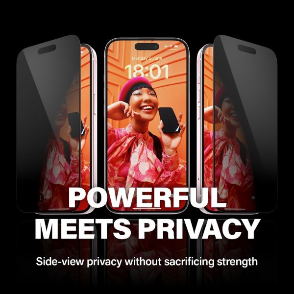 PanzerGlass iPhone 15 Skärmskydd Ultra-Wide Fit Privacy EasyAligner