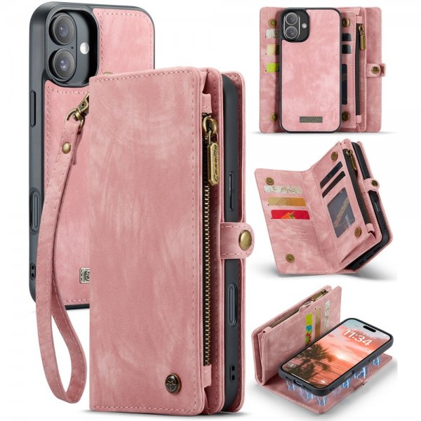 CaseMe iPhone 16 Fodral 008 Series Löstagbart Skal Rosa