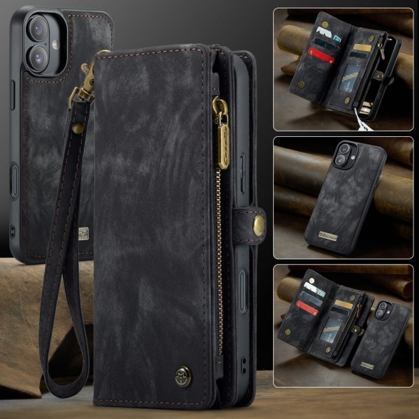CaseMe iPhone 16 Fodral 008 Series Löstagbart Skal Svart