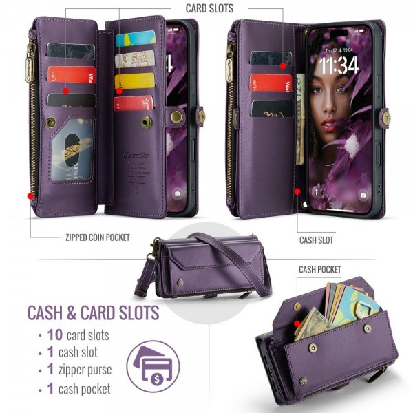CaseMe iPhone 16 Fodral C36 Series Lila