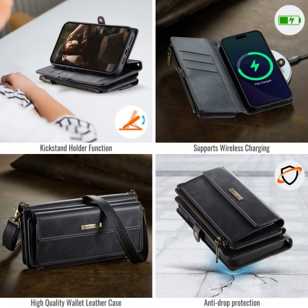 CaseMe iPhone 16 Fodral C39 Series Svart