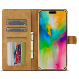 Lc.Imeeke iPhone 16 Fodral med Kortfack Stativfunktion Ljusbrun