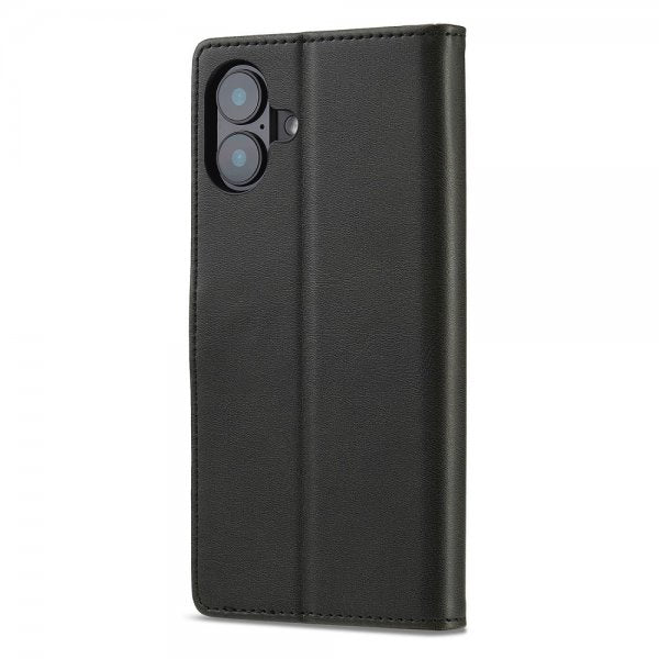 Lc.Imeeke iPhone 16 Fodral med Kortfack Stativfunktion Svart