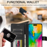 Lc.Imeeke iPhone 16 Fodral med Kortfack Stativfunktion Svart