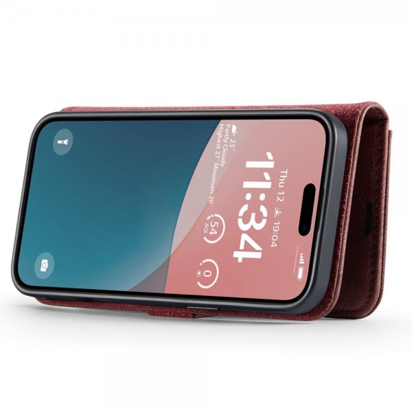 Dg.Ming iPhone 16 Fodral med Löstagbart Skal Röd