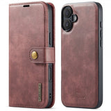 Dg.Ming iPhone 16 Fodral med Löstagbart Skal Röd