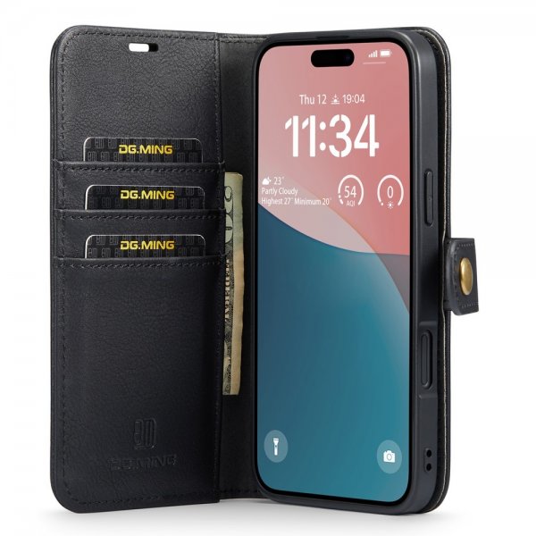 Dg.Ming iPhone 16 Fodral med Löstagbart Skal Svart