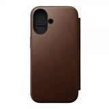 Nomad iPhone 16 Fodral Modern Leather Folio Brun