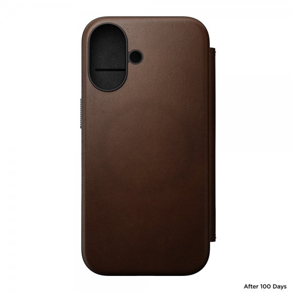 Nomad iPhone 16 Fodral Modern Leather Folio Brun