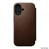 Nomad iPhone 16 Fodral Modern Leather Folio Brun