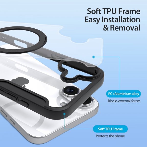 Dux Ducis iPhone 16 Fodral Skin X Pro Series Kickstand MagSafe Svart