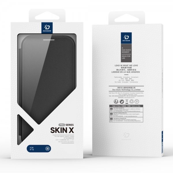 Dux Ducis iPhone 16 Fodral Skin X Pro Series Kickstand MagSafe Svart