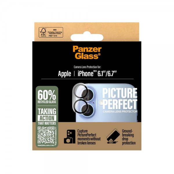 PanzerGlass iPhone 16/iPhone 16 Plus Kameraskydd PicturePerfect
