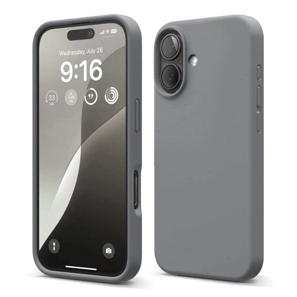 Rvelon iPhone 16 Skal Silikon Grå