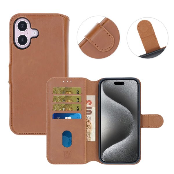 Rvelon iPhone 16 Fodral Magnetiskt Avtagbart Skal Brun