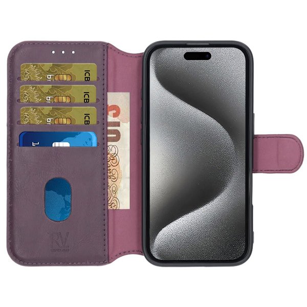 Rvelon iPhone 16 Fodral 4 Kortfack MagSafe Lila