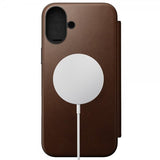 Nomad iPhone 16 Plus Fodral Modern Leather Folio Brun