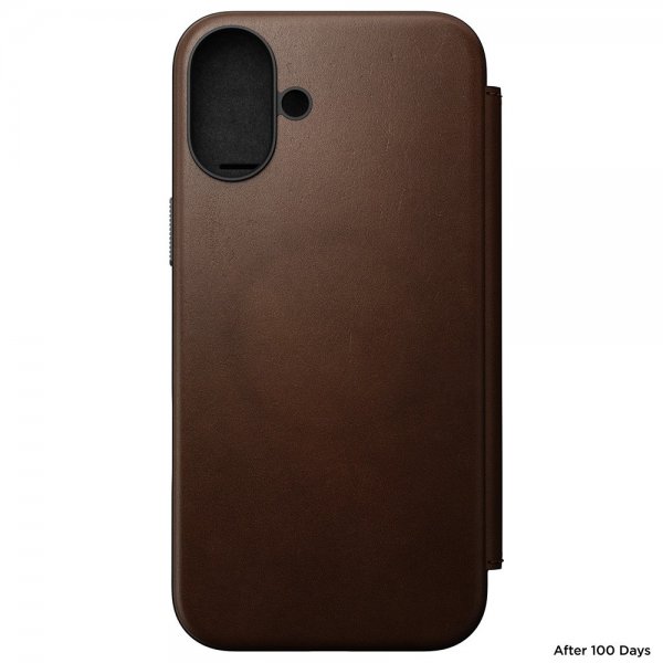 Nomad iPhone 16 Plus Fodral Modern Leather Folio Brun