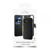 Puro iPhone 16 Plus Fodral Wallet Detachable 2 in 1 Svart