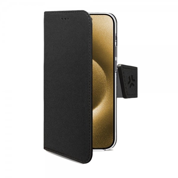 Celly iPhone 16 Plus Fodral Wally Wallet Case Svart