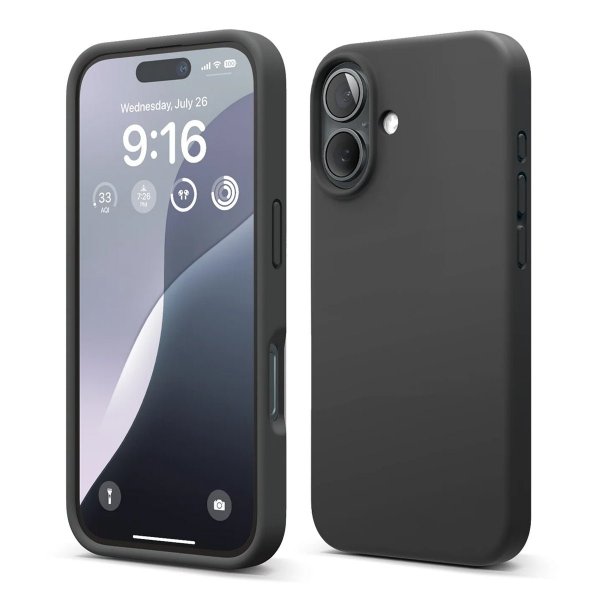Rvelon iPhone 16 Plus Skal Silikon Svart