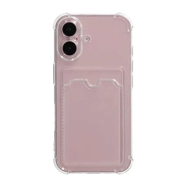 iPhone 16 Plus Skal Korthållare Stöttåligt Transparent