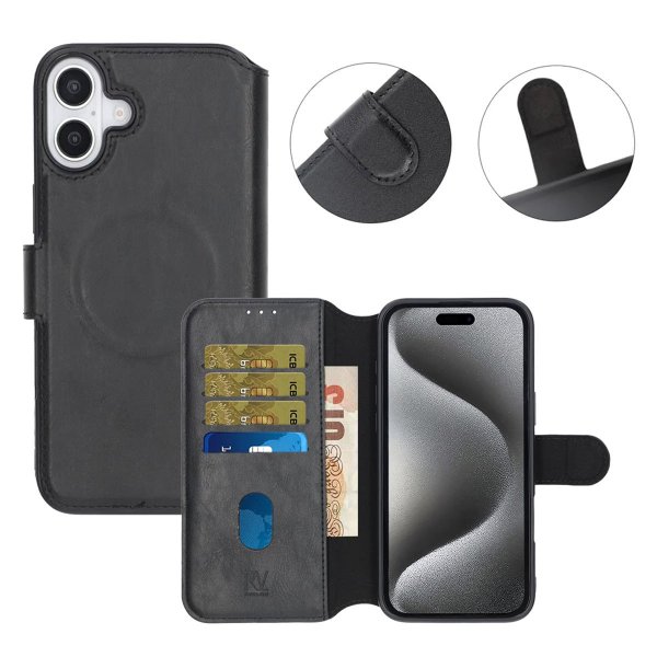 Rvelon iPhone 16 Plus Fodral 4 Kortfack MagSafe Svart