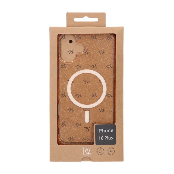 Rvelon iPhone 16 Plus Skal Glitter MagSafe Guld