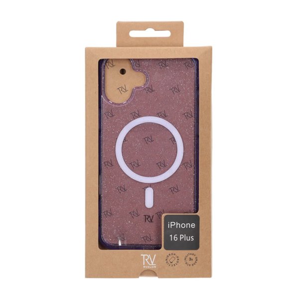 Rvelon iPhone 16 Plus Skal Glitter MagSafe Lila